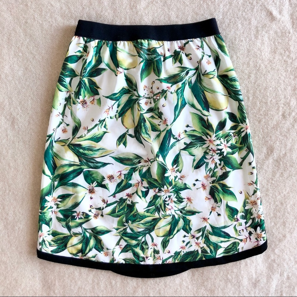 Anntian silk lemon tree print skirt - Picture 5 of 8